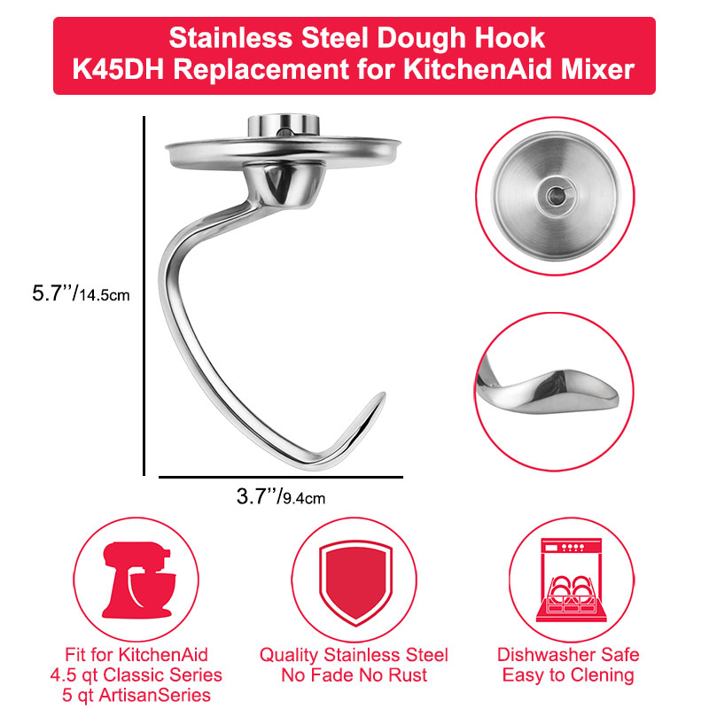 Kitchenaid Mixer Hand Mixer - Hak do ciasta ze stali nierdzewnej