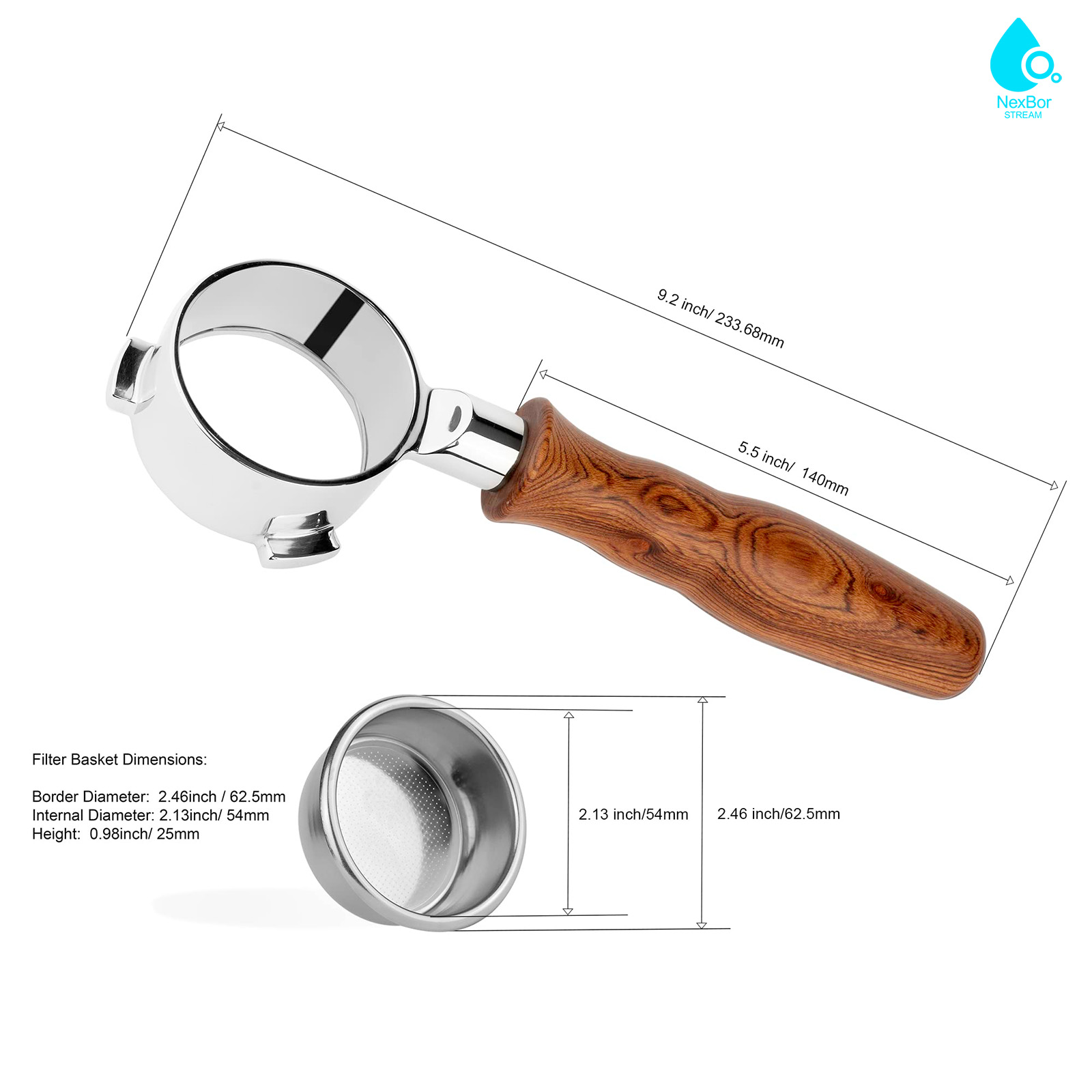 54 mm, portafilter bez dna, 3  – Breville Espresso Barista Touch recenzja i cena